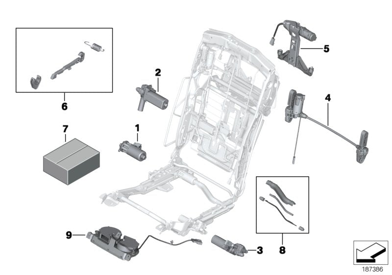 Genuine BMW 52209181815 RR4 Drive Unit, Backrest Angle Adjust., Left (Inc. Alpina B7, Ghost EWB & 730d) | ML Performance US US Car Parts