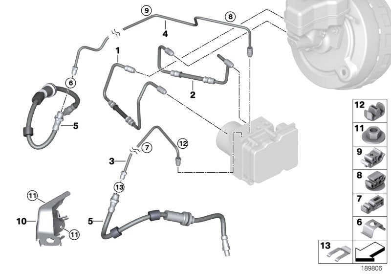 Genuine BMW 34326853543 E90 E91 Pipeline With Pressure Hose M12/M12 (Inc. X1) | ML Performance US US Car Parts