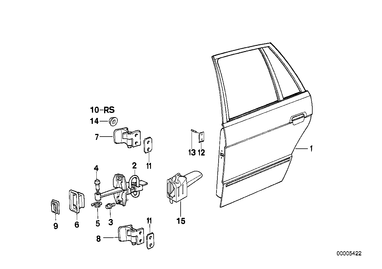Genuine BMW 41521934391 E34 Left Upper Rear Door Hinge (Inc. 525i, M5 & 525ix) | ML Performance US US Car Parts