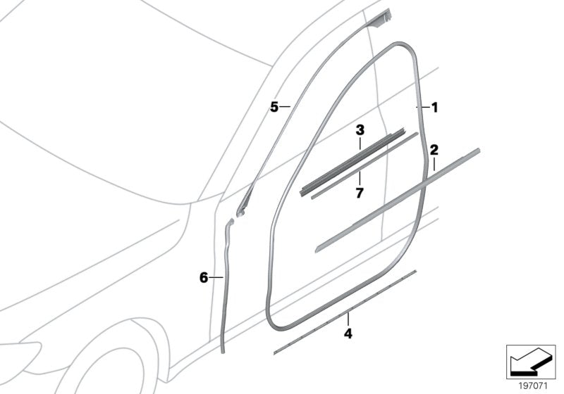 Genuine BMW 51337178003 Inner Left Window Channel Cover (Inc. 730Ld, 750iX & 730Li) | ML Performance US US Car Parts