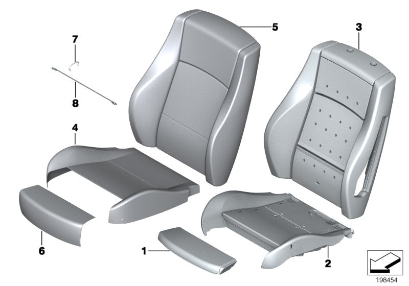 Genuine BMW 52107332364 E84 Leather Cover Sport Backrest Right SCHWARZ (Inc. X1) | ML Performance US US Car Parts
