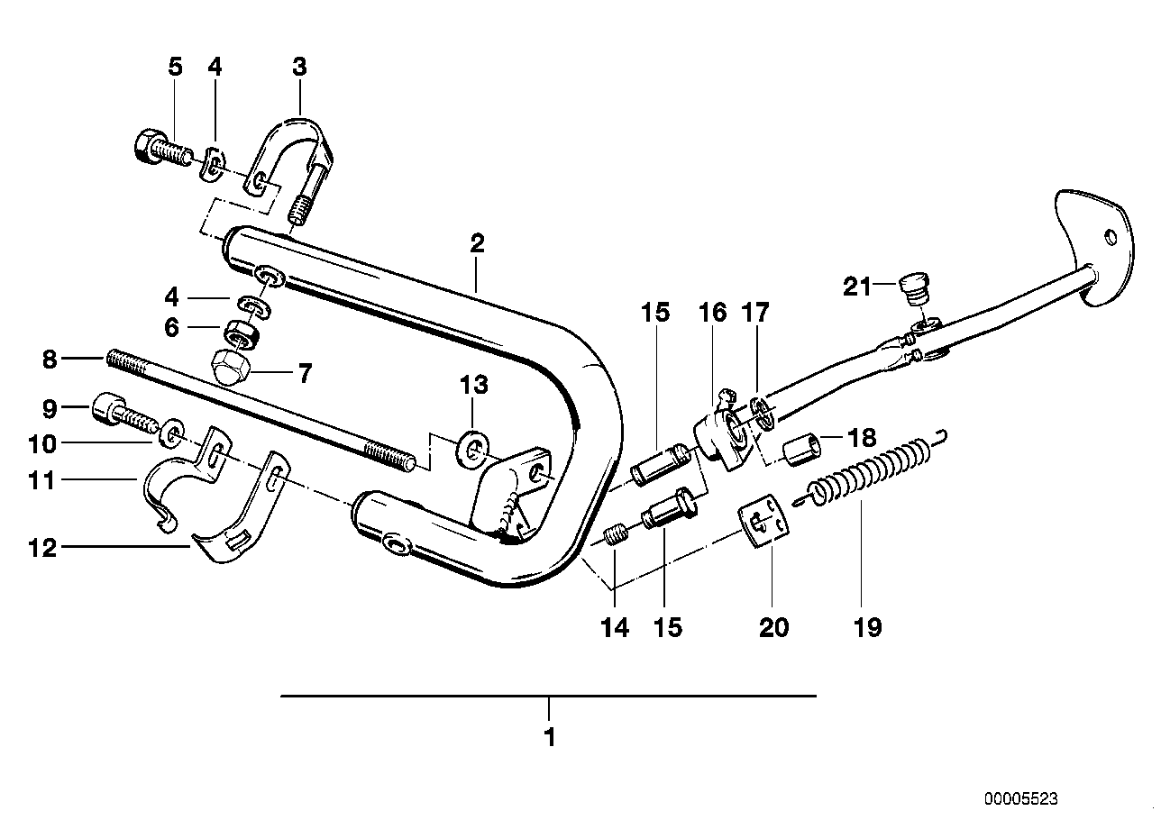Genuine BMW 46532311720 Side Stand SW (Inc. R 80 GS & R 100 GS) | ML Performance US US Car Parts