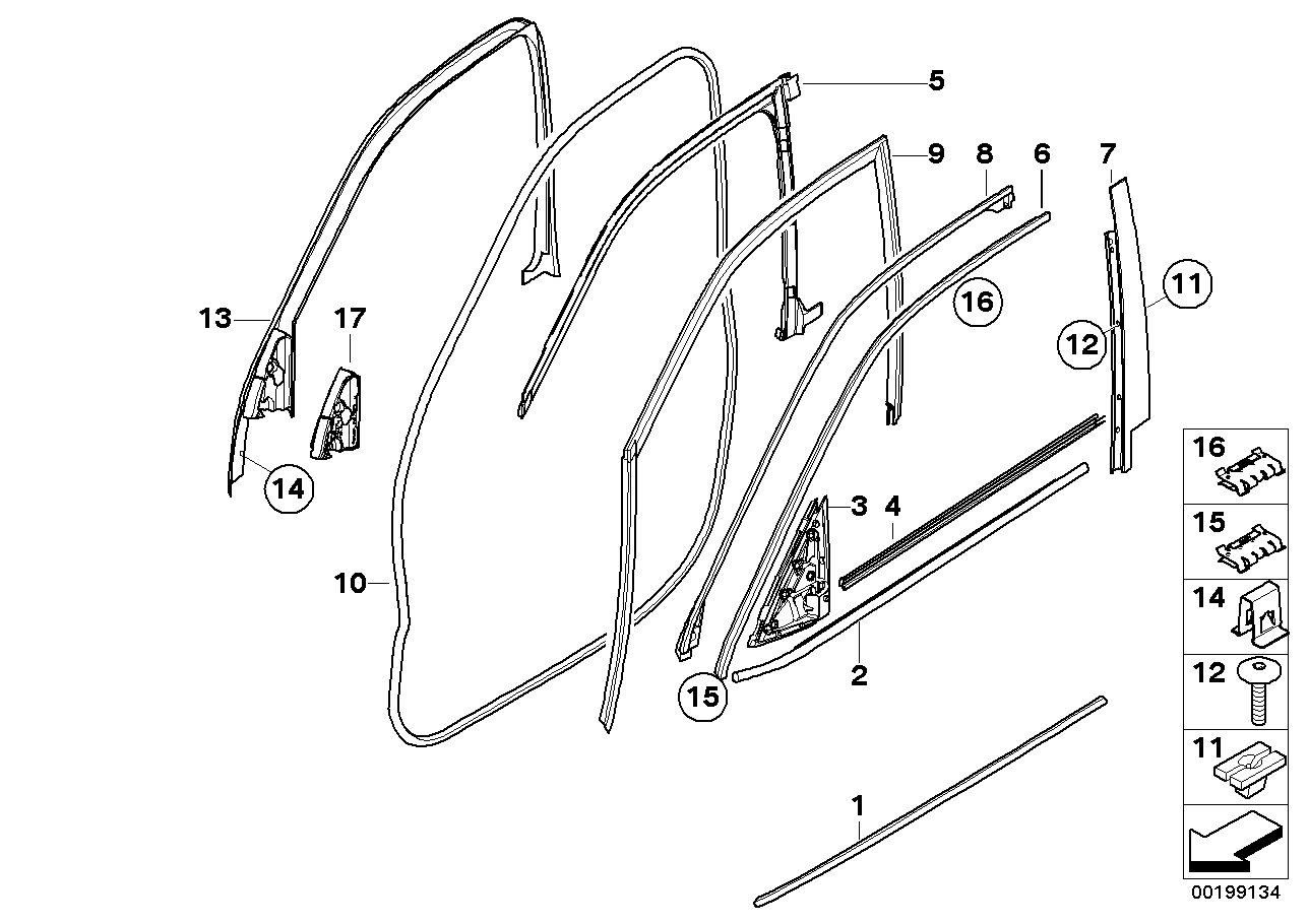 Genuine BMW 51337136954 E70 Finisher Window Frame Top Fr Door SCHWARZ (Inc. X5) | ML Performance US US Car Parts