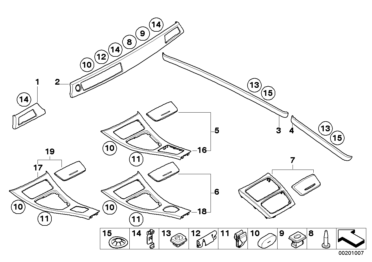 Genuine BMW 51166960678 E93 E92 Cover, Rear Console, Front NUSSBAUMWURZEL (Inc. 330xi, 330d & 325i) | ML Performance US US Car Parts