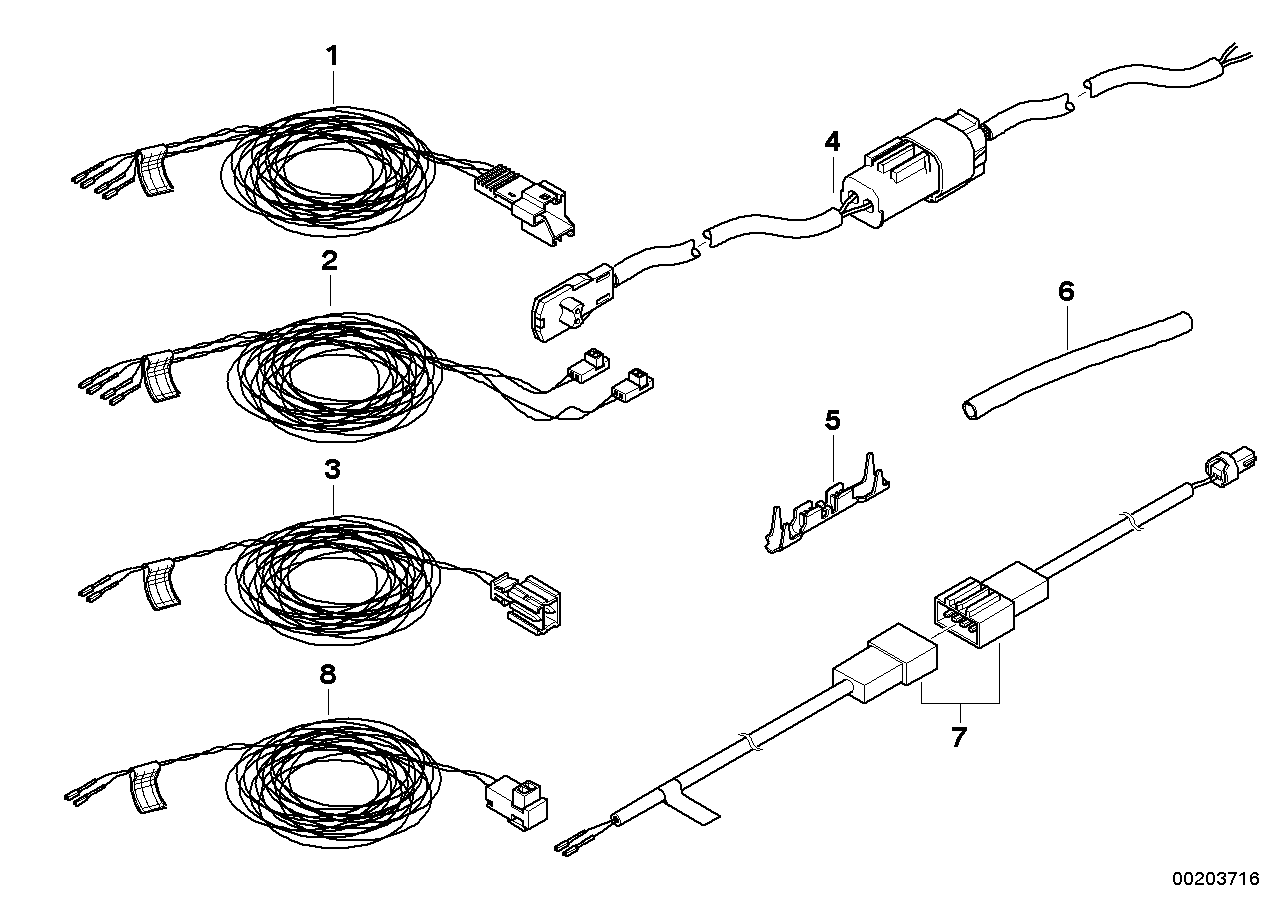 Genuine BMW 61129191749 E60 E61 E64 Rep. Cable For Its Head Airbag (Inc. 545i, 528xi & 635d) | ML Performance US US Car Parts