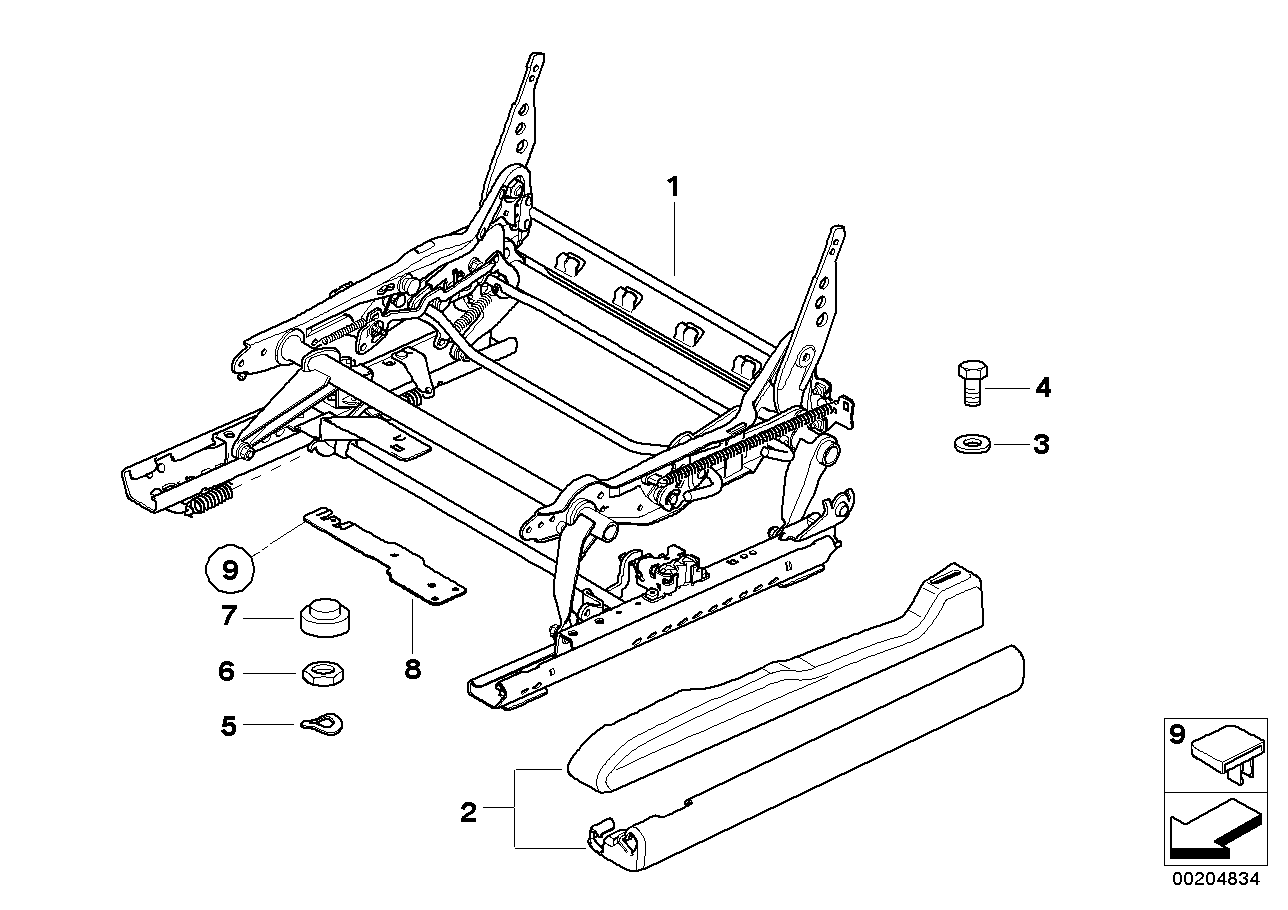 Genuine BMW 52103448268 E83 Covering Seat Rail Right GRAU (Inc. X3) | ML Performance US US Car Parts