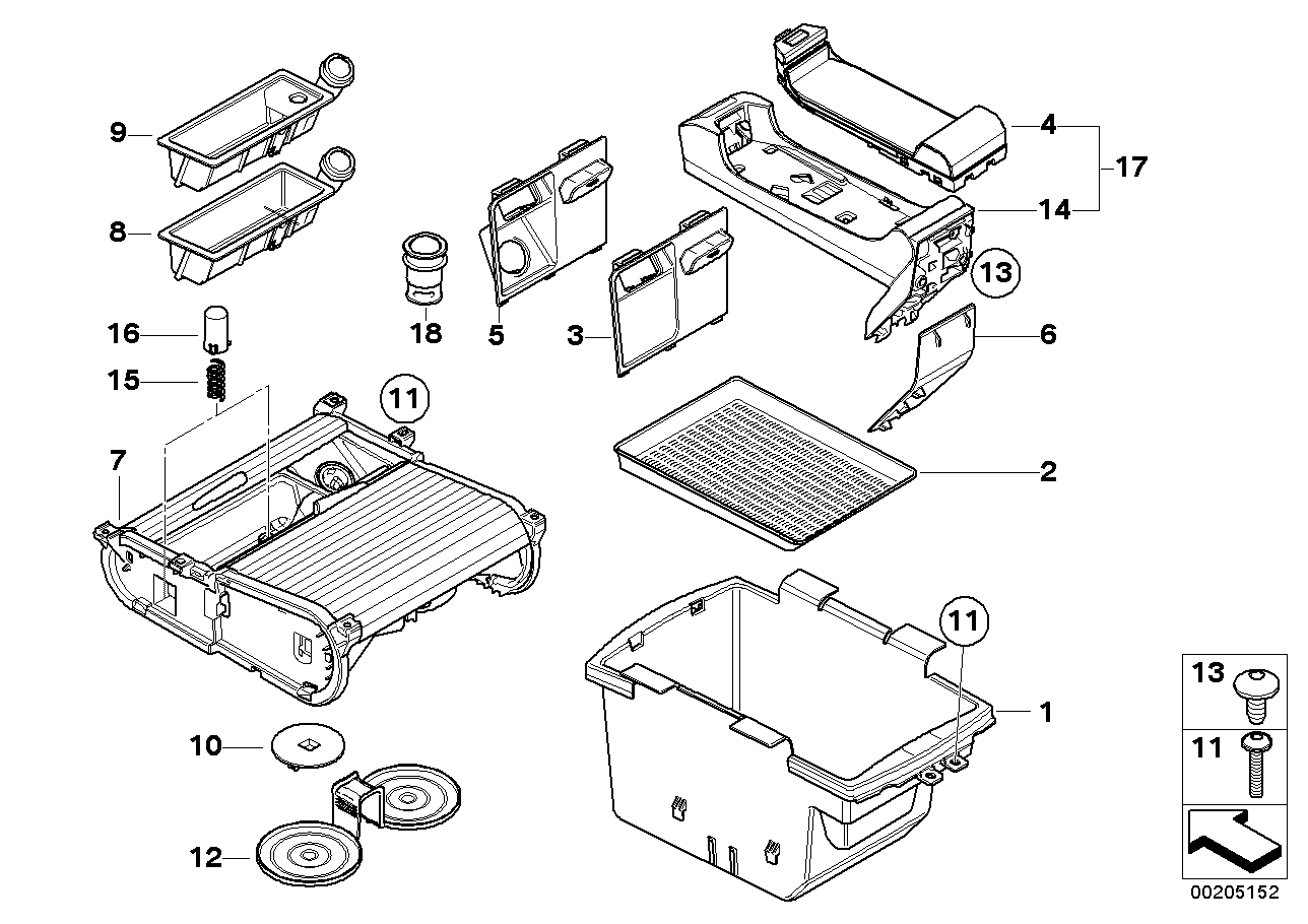 Genuine BMW 51169115084 E72 E70 Front Of Storage Bin, Aux In / Socket (Inc. X6 & X5 35iX) | ML Performance US US Car Parts