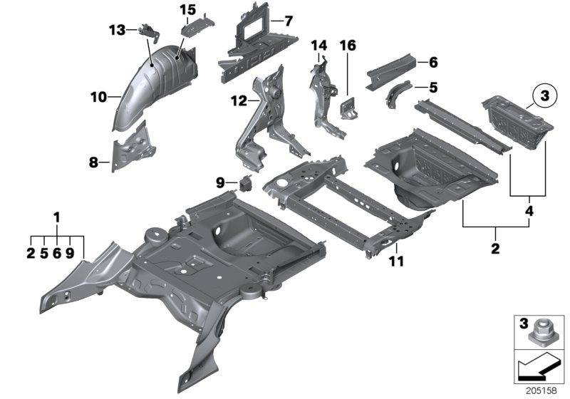 Genuine BMW 41107175173 Mount, Bumper (Inc. 535d, 750LiX 4.0 & 518d) | ML Performance US US Car Parts