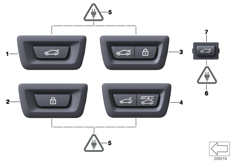 Genuine BMW 61319275120 Switch For Centerlock (Inc. X3 28i, 530e & 550i) | ML Performance US US Car Parts