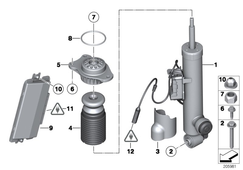 Genuine BMW 37126796943 Shock Absorber, Rear Left (Inc. 535d, 535dX & 530d) | ML Performance US US Car Parts