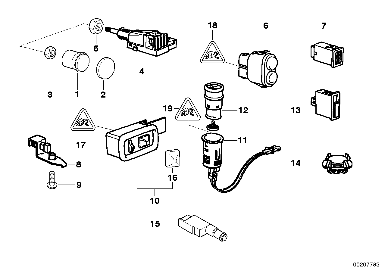 Genuine BMW 61316901958 E36 Fog Lamp Switch (Inc. Z3 2.2i, Z3 M & Z3 1.8) | ML Performance US US Car Parts