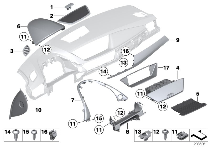 Genuine BMW 51452991250 E84 Trim Strip, I-Panel Alu Gloss Polished Left hand drive (Inc. X1) | ML Performance US US Car Parts