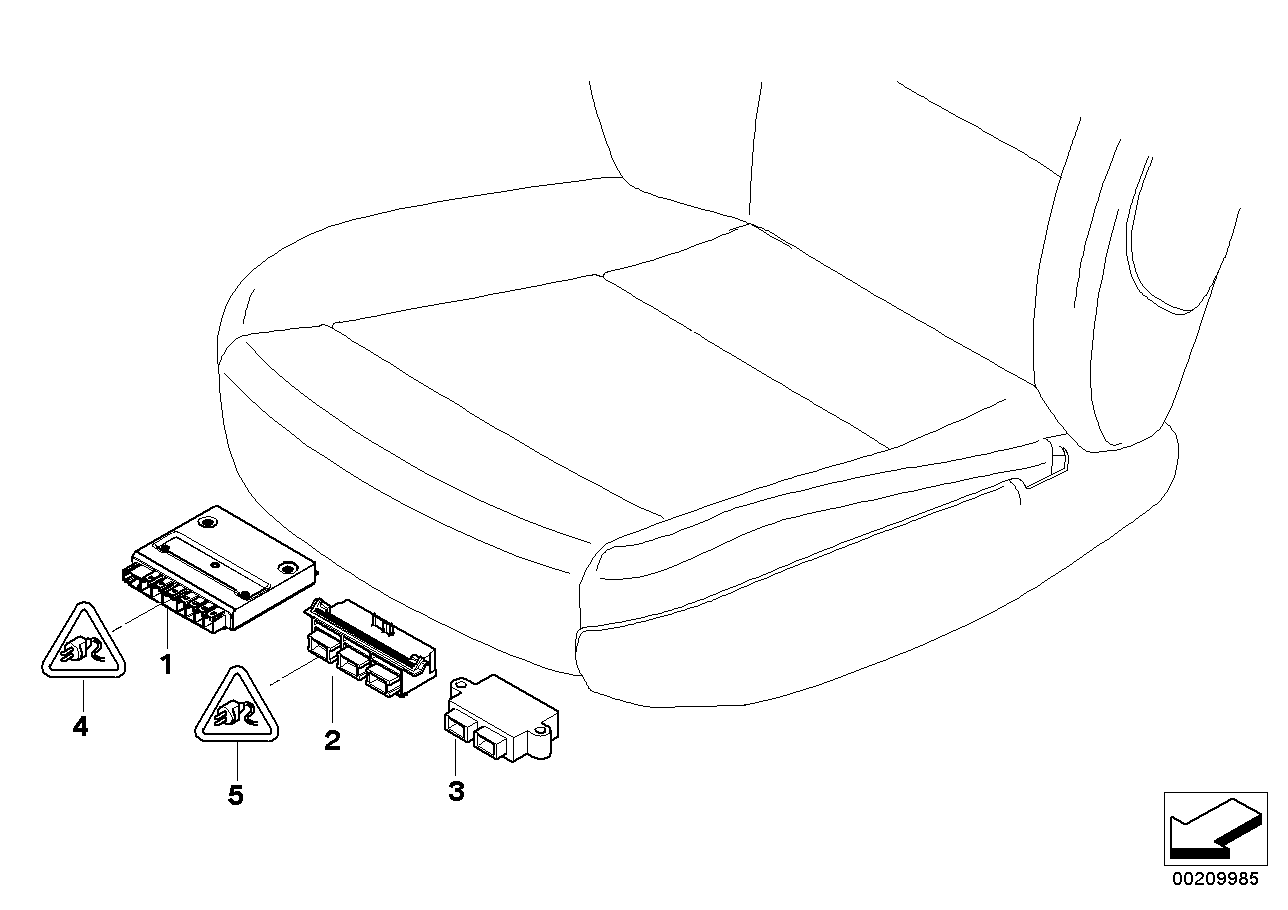Genuine BMW 61356938911 E60 E61 Control Unit Backrest Width Adjustment (Inc. 535i, 525d & 545i) | ML Performance US US Car Parts