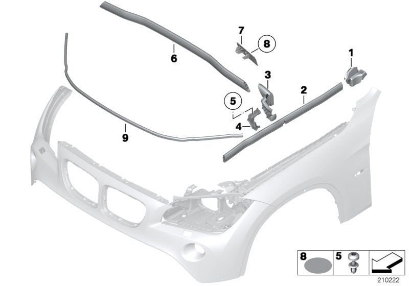 Genuine BMW 51762991416 E84 Seal, Assembly Module, Lateral (Inc. X1) | ML Performance US US Car Parts