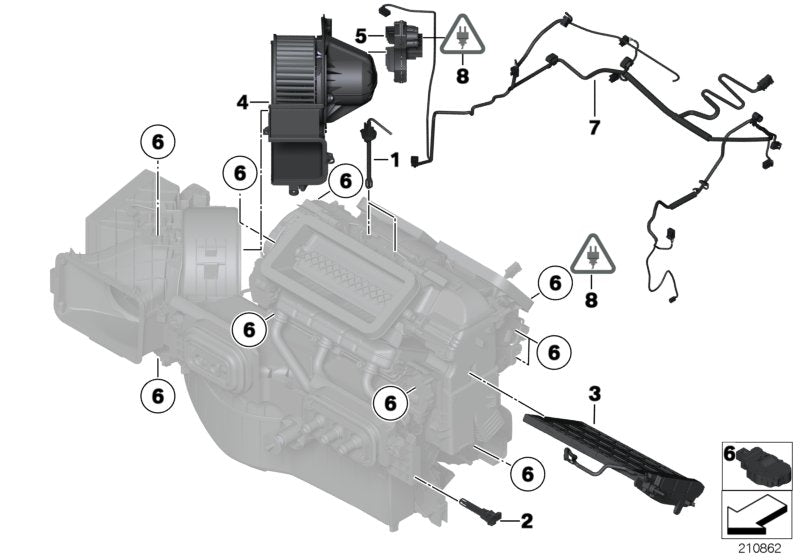 Genuine BMW 61126971079 E71 E70 Wiring Harness, Air Conditioner, Front (Inc. X5 3.0d & X6) | ML Performance US US Car Parts