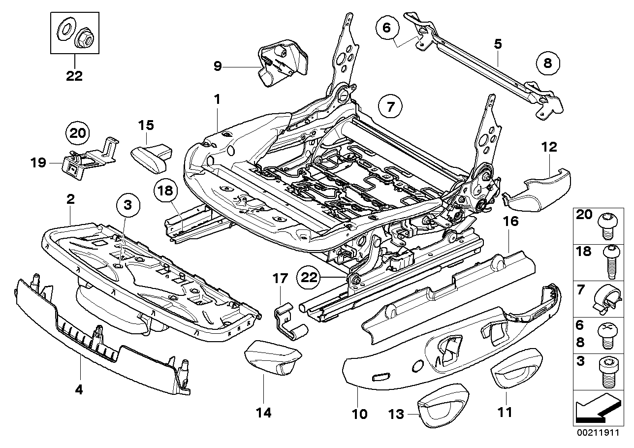 Genuine BMW 52109133414 E88 Seat Mechanism Right (Inc. 123d, 118i & 125i) | ML Performance US US Car Parts