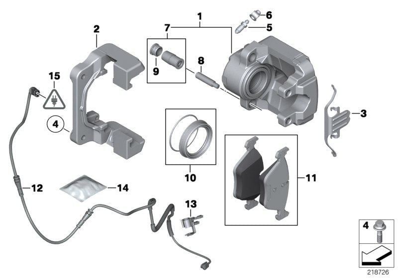 Genuine BMW 34116796486 Calliper Carrier (Inc. 520d ed, 525d & 530i) | ML Performance US US Car Parts