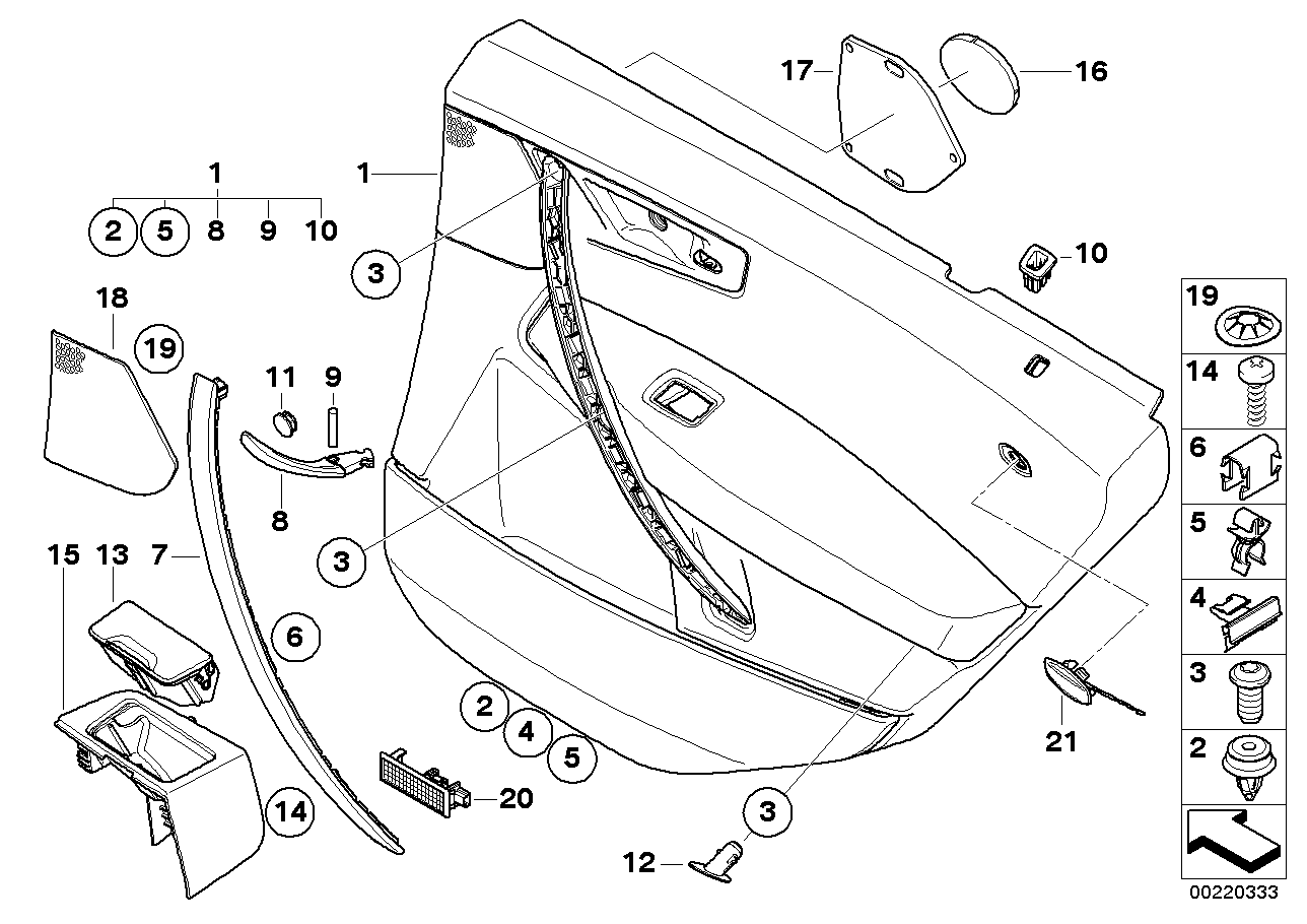Genuine BMW 51423454650 E83 Door Lining Leather Rear Right SATTELBRAUN (Inc. X3) | ML Performance US US Car Parts