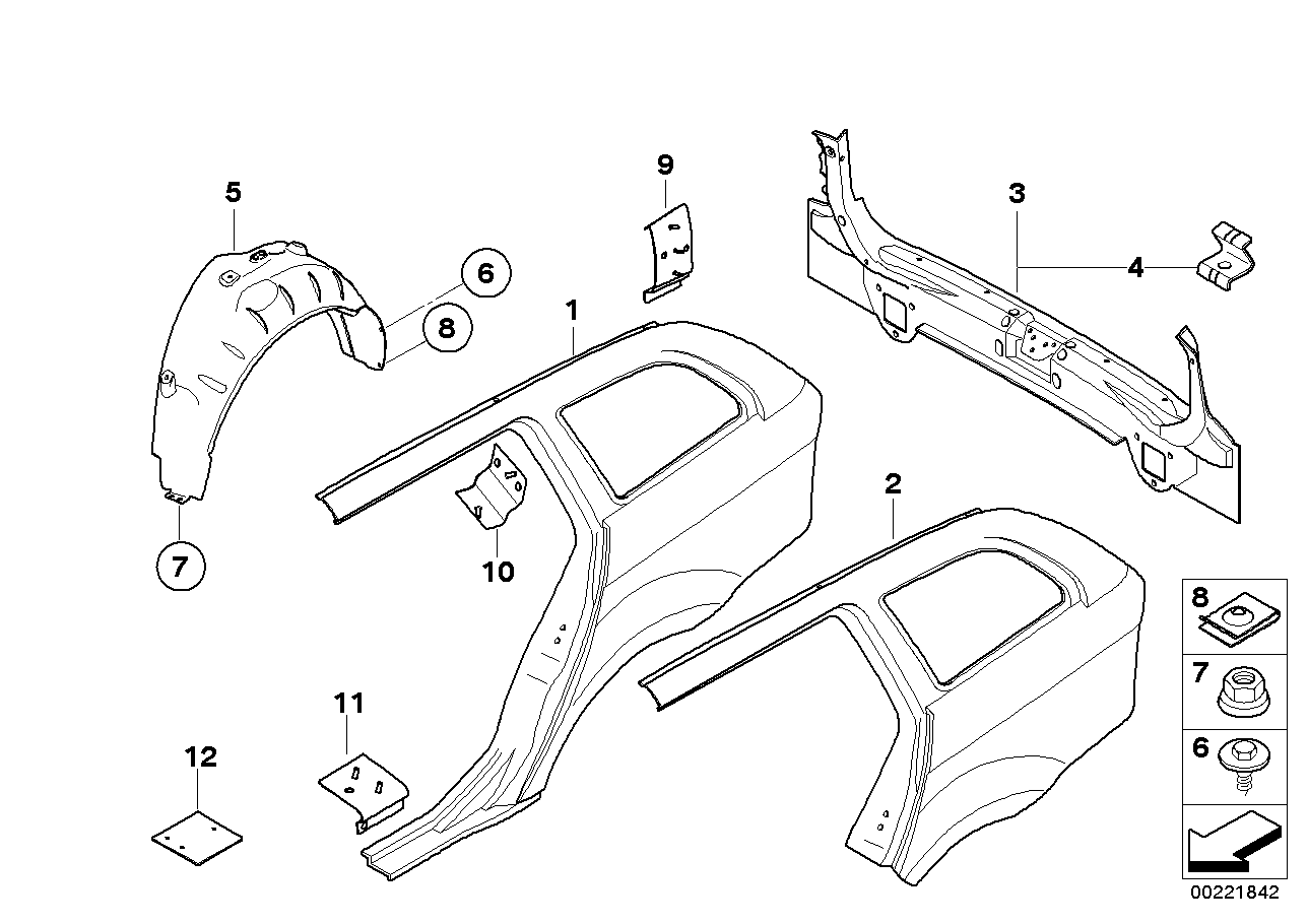Genuine BMW 41217275579 E91 Reinforcement Plate, C-Pillar, Left (Inc. 318i, 320xd & 316i) | ML Performance US US Car Parts