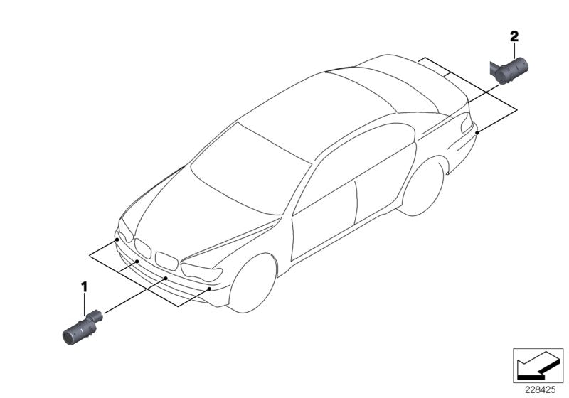 Genuine BMW 66206989164 E66 E65 E67 Ultrasonic Sensor, Carbon Black M416 (Inc. Alpina B7, 760Li & 730d) | ML Performance US US Car Parts