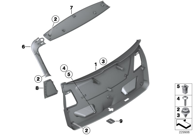 Genuine BMW 51497246423 F25 Lower Tail Lid Trim Panel BEIGE (Inc. X3) | ML Performance US US Car Parts