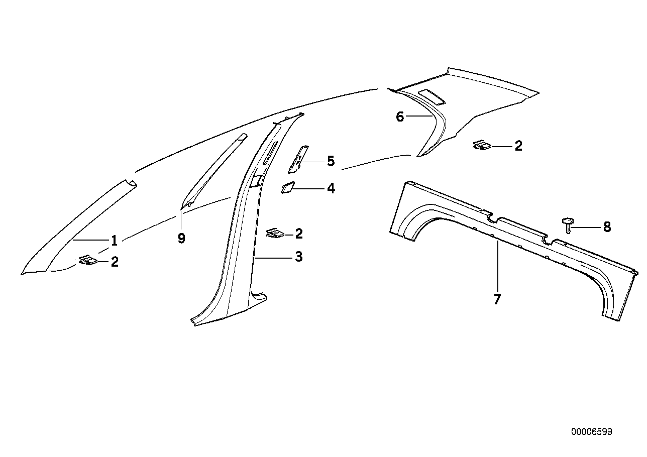 Genuine BMW 51432258112 E36 Trim Panel Column, Rear Right ANTHRAZIT (Inc. 325tds, 318is & 316i) | ML Performance US US Car Parts