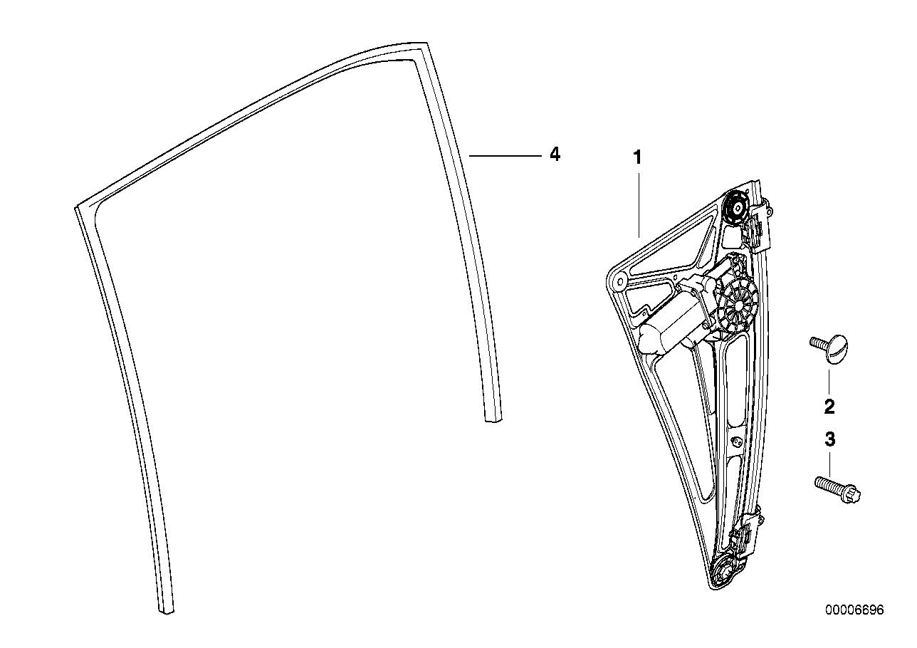 Genuine BMW 51348157180 E38 Rear Right Window Guide (Inc. 740iL, 728iL & 750iL) | ML Performance US US Car Parts