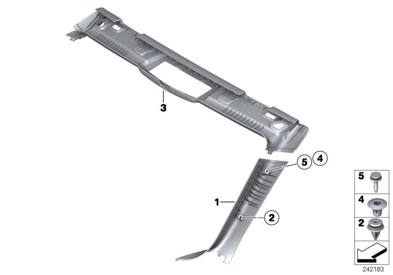 Genuine BMW 51438052096 Cover, A-Pillar, Leather, Right SCHWARZ (Inc. M6) | ML Performance US US Car Parts