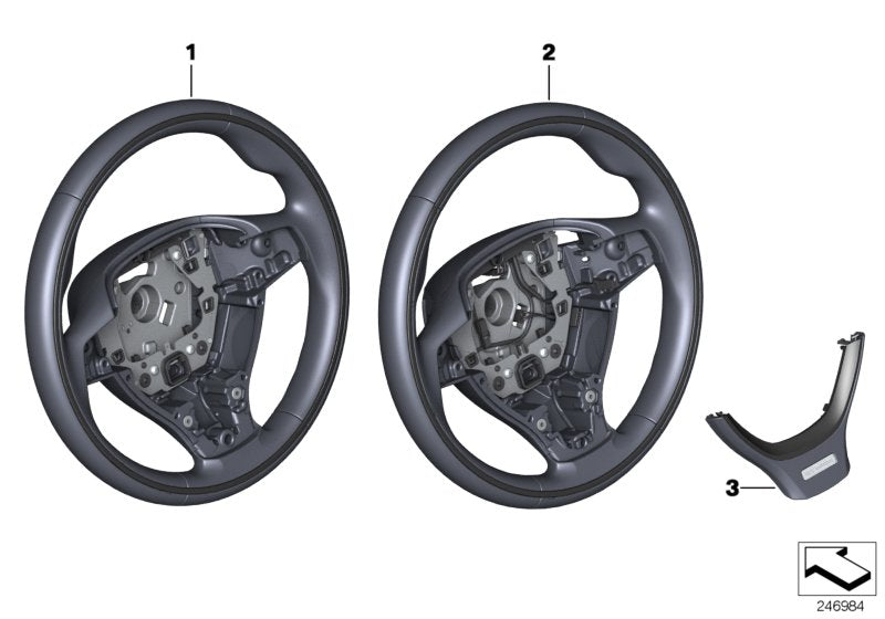Genuine BMW 32337841889 Decor TriCover, Steering Wheel INDIVIDUAL (Inc. 650iX, 530d & 740Li) | ML Performance US US Car Parts