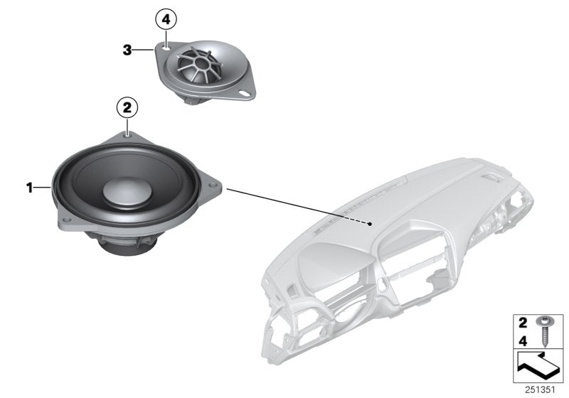 Genuine BMW 65139804157 F22 I12 F21 Midrange Speaker, Stereo/Hifi (Inc. M2, Cooper S ALL4 & 114i) | ML Performance US US Car Parts