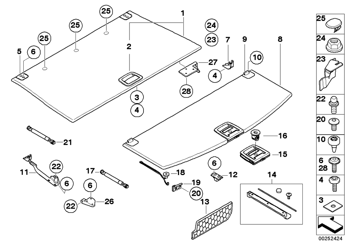 Genuine BMW 51476965254 E61 Hinge GRAU (Inc. 520d, 530xi & 550i) | ML Performance US US Car Parts