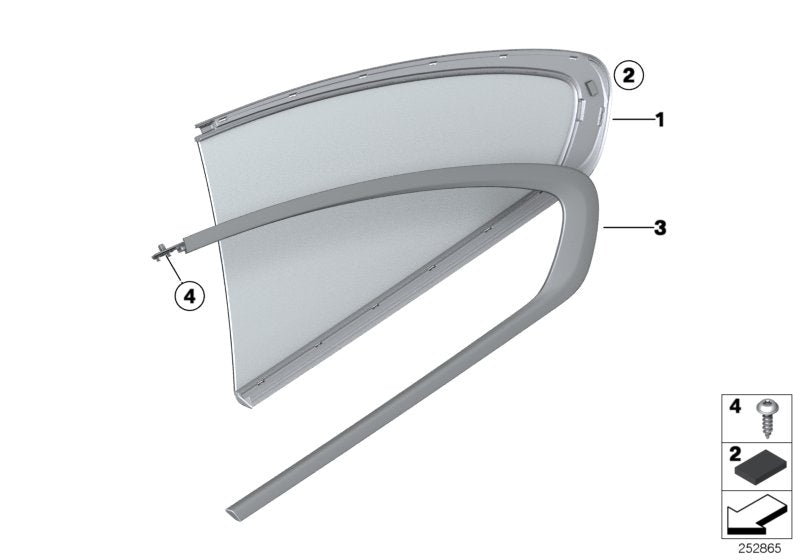Genuine BMW 51357275794 Cover, Side Window, Right ALU SATINIERT (Inc. 650i, 650iX 4.4 & M6) | ML Performance US US Car Parts