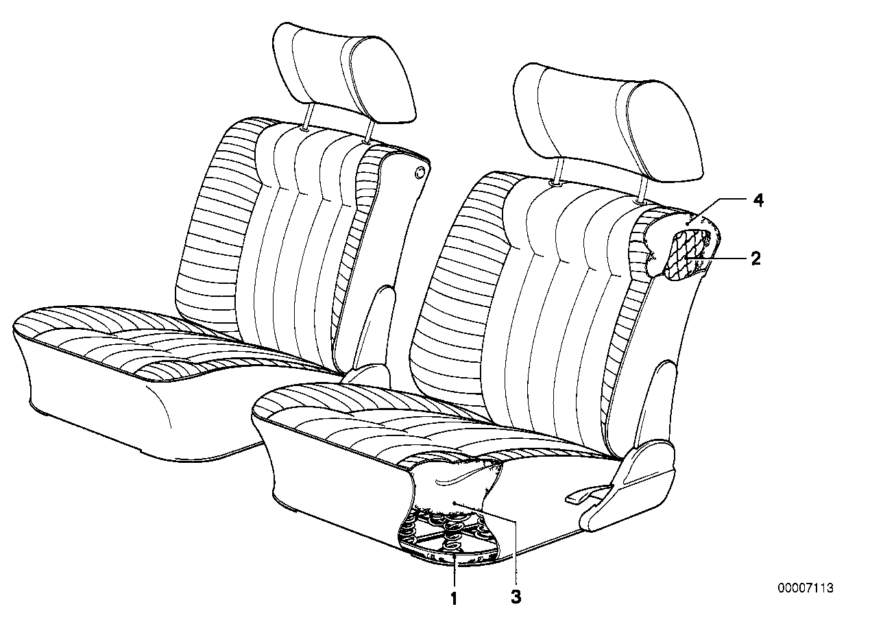 Genuine BMW 52101932546 E30 Pad Seat Backrest Front (Inc. 324td, 325e & 316i) | ML Performance US US Car Parts