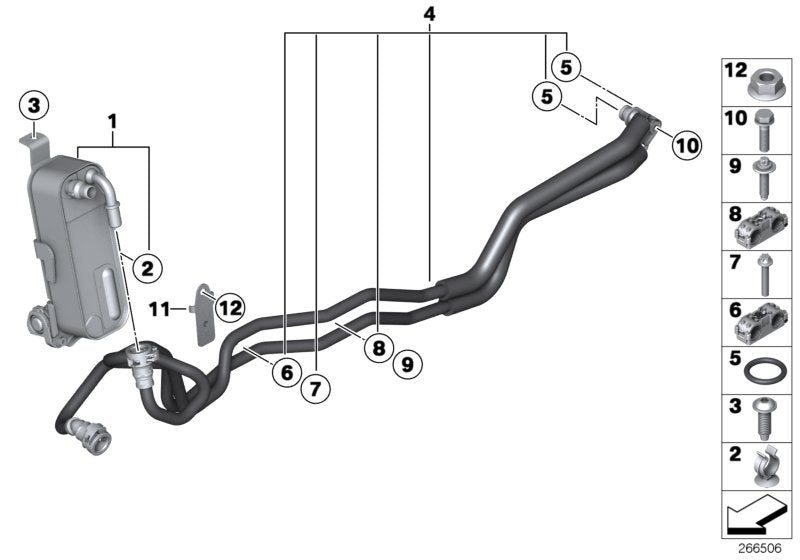 Genuine BMW 17227607160 Transmission Oil Cooler Line (Inc. Hybrid 3) | ML Performance US US Car Parts
