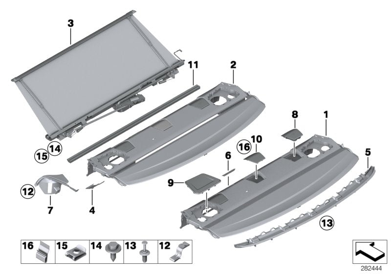 Genuine BMW 51467272130 Sun Blind For Rear Window (Inc. 318dX, 340i & 320d ed) | ML Performance US US Car Parts