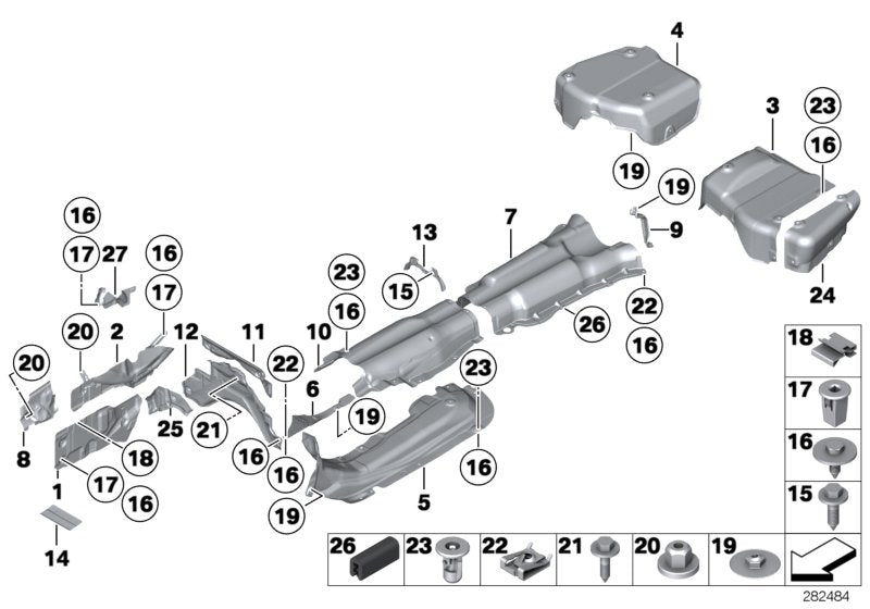 Genuine BMW 51487202855 Tunnel Heat Insulator (Inc. 730Ld, 740LdX & 750LiX) | ML Performance US US Car Parts