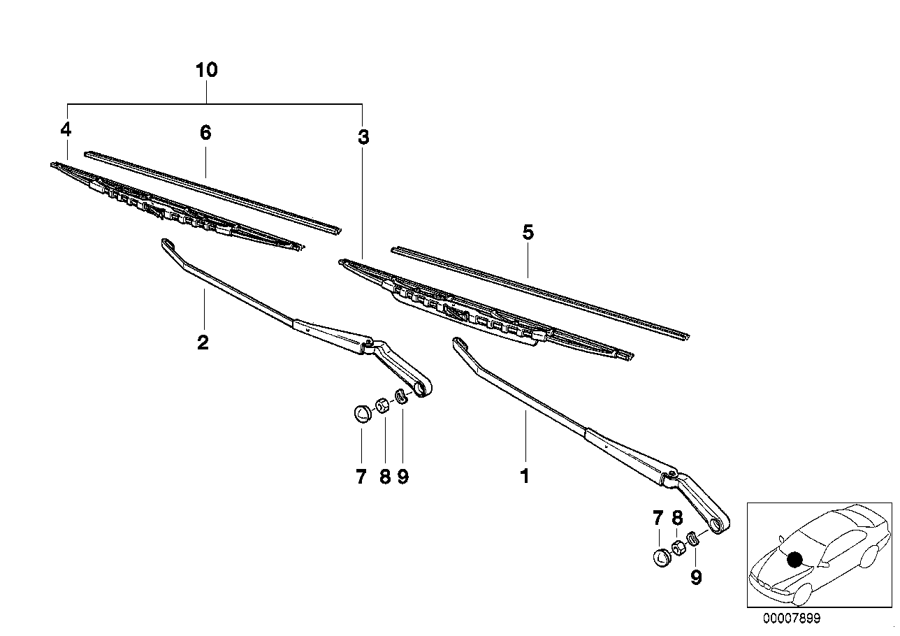 Genuine BMW 61611383432 E38 E31 E36 Wiper Axle Cover (Inc. 525i, 318is & 523i) | ML Performance US US Car Parts