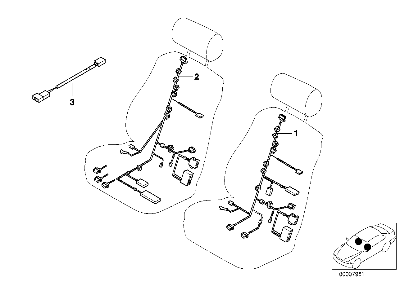 Genuine BMW 61126916024 E65 E66 Wiring Set Seat Left (Inc. 750Li, 730i & 730Li) | ML Performance US US Car Parts