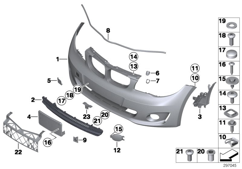 Genuine BMW 51117311214 E82 E88 TriCover, Bumper, Primed, Front SRA (Inc. 118i, 118d & 125i) | ML Performance US US Car Parts