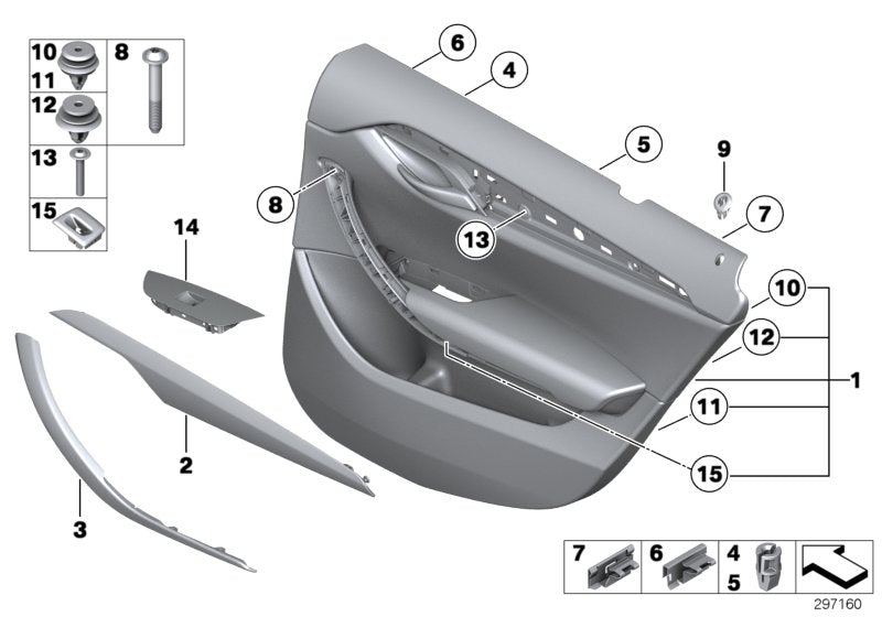 Genuine BMW 51422992887 E84 Door Lining Vynil Rear Left SCHWARZ (Inc. X1) | ML Performance US US Car Parts