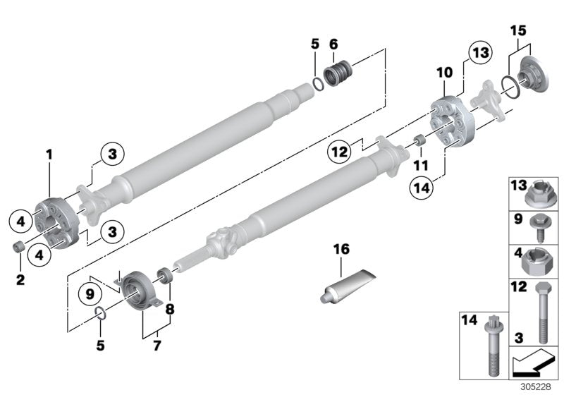Genuine BMW 26118488058 G20 Center Mount, Aluminium (Inc. 330d) | ML Performance US US Car Parts