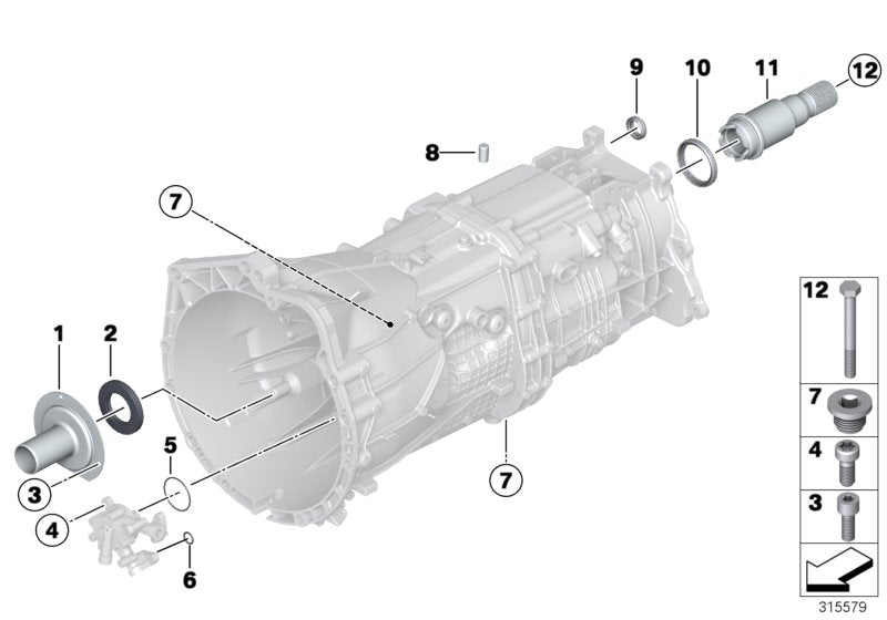 Genuine BMW 23108609418 E91 Adapter Shaft (Inc. 335iX, 335xi & 435iX) | ML Performance US US Car Parts