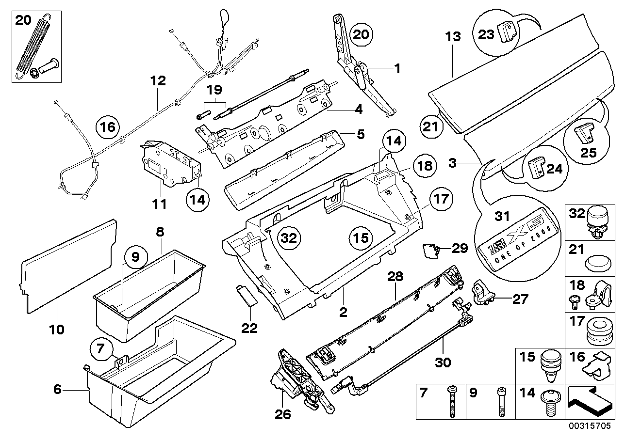Genuine BMW 51169117141 E71 E70 Cover For Hinge, Glovebox (Inc. X5 3.0d, X6 40iX & Hybrid X6) | ML Performance US US Car Parts