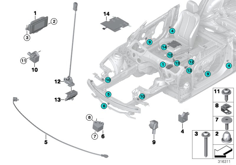 Genuine BMW 07149216177 G06 G16 Clip For Sheet Metal Nut M6 (Inc. 650iX, 220d & 620dX) | ML Performance US US Car Parts