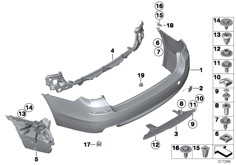 Genuine BMW 51127207109 Guide, Center Rear (Inc. 520dX, 535dX & 520i) | ML Performance US US Car Parts