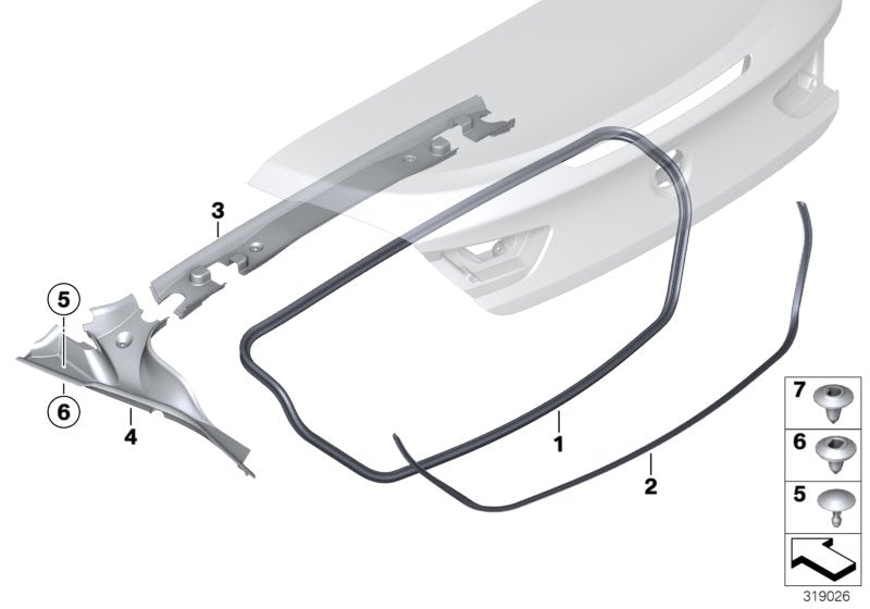 Genuine BMW 51767286077 Trunk Lid Sealing (Inc. 650iX, 650iX 4.4 & 640i) | ML Performance US US Car Parts
