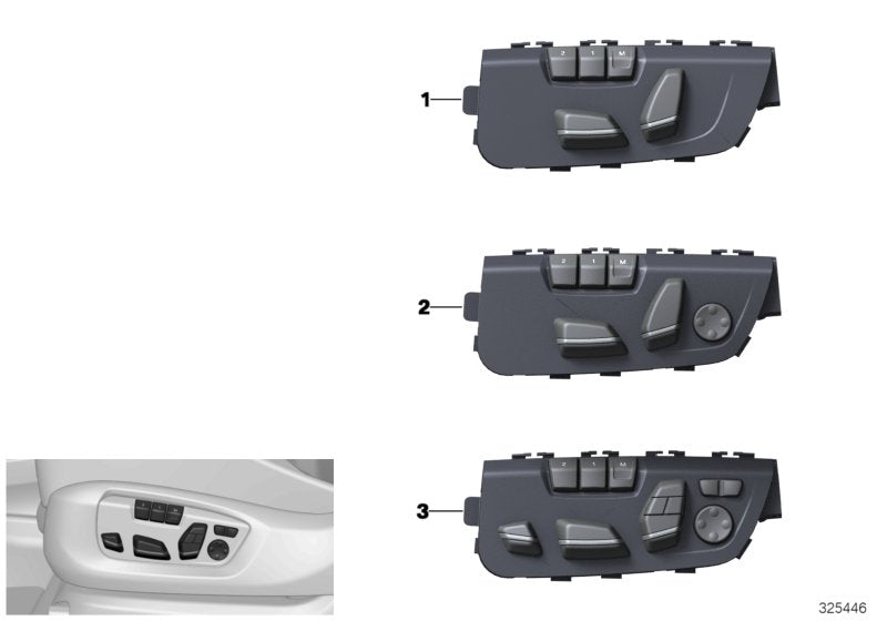 Genuine BMW 61319359815 F15 Seat Adjustment Switch, Left (Inc. X5) | ML Performance US US Car Parts