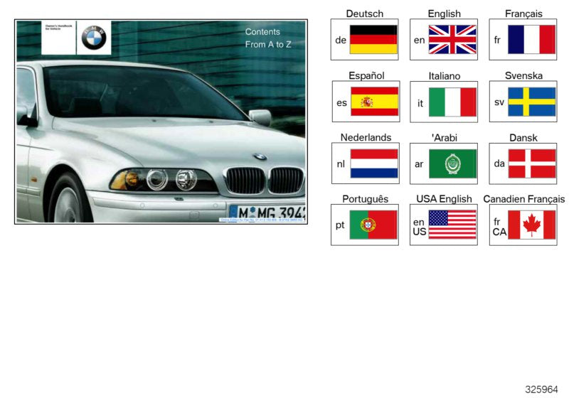 Genuine BMW 01410155072 E39 Owner's Handbook E39, E39/2 EN, MJ 2000 (Inc. 535i, 528i & 530d) | ML Performance US US Car Parts