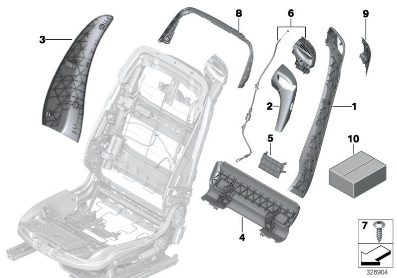 Genuine BMW 52107390853 Trim For Backrest, Outer Left COGNAC (Inc. 650i, Alpina B6 & 640iX) | ML Performance US US Car Parts
