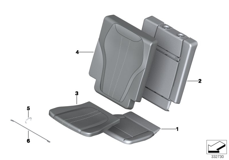 Genuine BMW 52307353529 F15 Leather Cover, Rear Seat LCB8 TERRA (Inc. X5) | ML Performance US US Car Parts